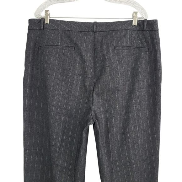 Banana Republic Brushed Flannel Straight Trouser Size 16 Gray Pinstripe Work NEW - Picture 5 of 13